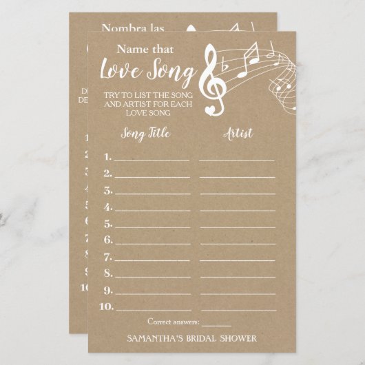 Noem dat liedje vrijgezellenfeest engels spaans sp (Voorkant / Achterkant)