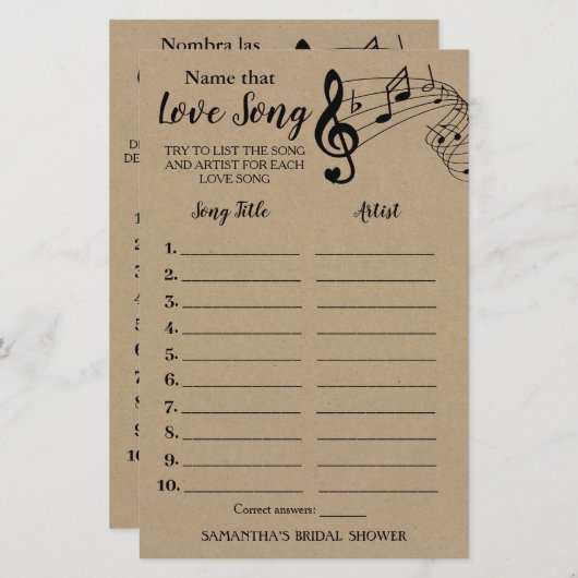 Noem dat liedje vrijgezellenfeest engels spaans sp (Voorkant / Achterkant)