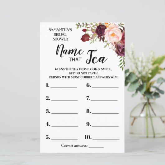 Noem dat Tea Marsala Flowers Vrijgezellenfeest Gam (Staand voorkant)