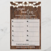 Noem dat Tea Western Vrijgezellenfeest Game Kaart (Voorkant)