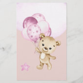 Noem dat Teddy Bear Meisje Baby shower (Achterkant)