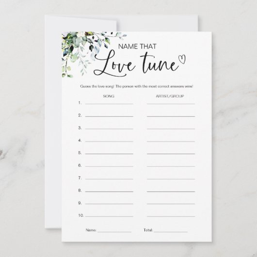 Noem dat Tune Vrijgezellenfeest spel Kaart (Voorkant)