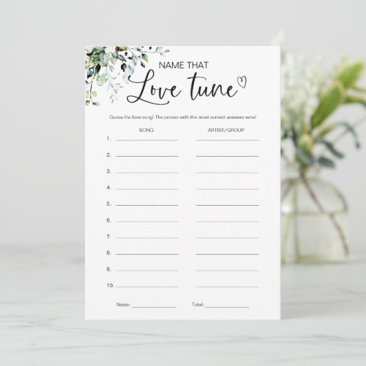 Noem dat Tune Vrijgezellenfeest spel Kaart (Staand voorkant)