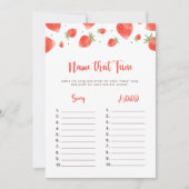 Noem dat tunespel, Berry Sweet Baby shower spel Kaart (Voorkant)