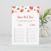 Noem dat tunespel, Berry Sweet Baby shower spel Kaart (Staand voorkant)