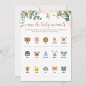 Noem de Baby Animals Autumn Baby shower Game Kaart (Voorkant)