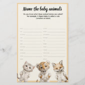 Noem de Baby Dieren Whimsical Pyjamadieren Briefpapier (Voorkant)