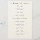 Noem de Baby Dieren Whimsical Pyjamadieren Briefpapier (Achterkant)