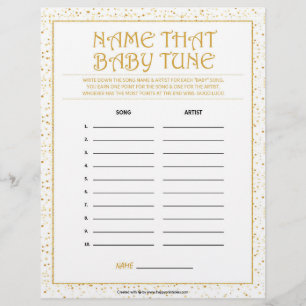 Noem de Baby Tune [Golden Sparkles] Briefhoofd