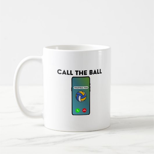 Noem De Bal Grappige Volleybalspeler Koffiemok (Links)