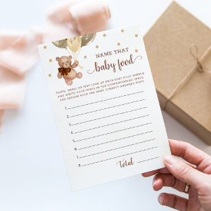 Noem die Baby Food Baby shower Teddy Bear Kaart
