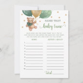 Noem die Baby Tune Baby shower Teddy Bear Kaart (Voorkant)