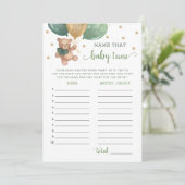 Noem die Baby Tune Baby shower Teddy Bear Kaart (Staand voorkant)