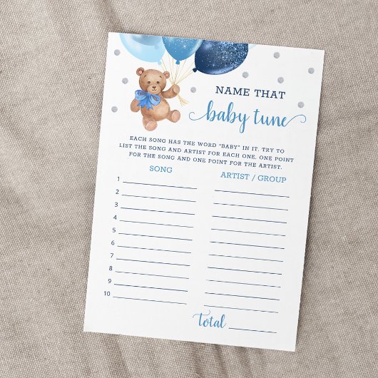 Noem die Baby Tune Baby shower Teddy Bear Kaart