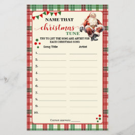 Noem die Christmas Tune Plaid Game Kaart