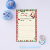 Noem die Christmas Tune Plaid Game Kaart (Enkel)