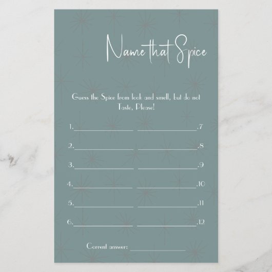 Noem die Specerij - Flyer voor Douche Spel (Voorkant)