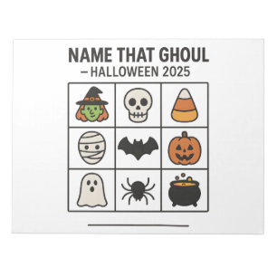 Noem Die Spook Halloween 2025 Spel Bingo Vel Notitieblok