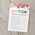 Noem die taart met Antwoorden spel Kaart<br><div class="desc">Koop dit spel en geniet van een hoogwaardige naam die voor je evenement een kaartje aftaart! Flowers design. ANTWOORDEN: 1-CARROT CAKE,  2-BIRTHDAY CAKE,  3-CHEESECAKE,  4-BANANE CAKE,  5-ANGEL VOEDINGSKAK,  6-PANCAKE,  7-CUP CAKE,  8-SPONGE CAKE,  9-SHEET CAKE,  10-RED VELVET CAKE,  11-UPSIDE KAKE,  12-POUND CAKE,  13-MUD CAKE,  14-DEVIL'S VOEDSELKAKE,  15-CRAB CAKE</div>
