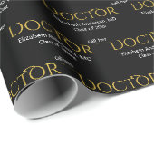 Noem Haar Dokter Grad's Naam Zwart Witte Afstudere Cadeaupapier (Rol Hoek)