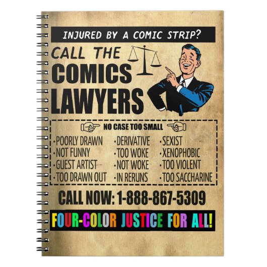 "Noem het Comics Lawyers" Notitieboek (Voorkant)