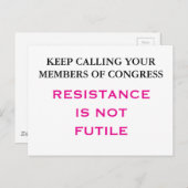 Noem het Congres verzet is niet nutteloos Briefkaart (Voorkant / Achterkant)