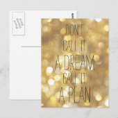 Noem het een plan - het Gouden Inspirerend Citaat Briefkaart (Voorkant / Achterkant)