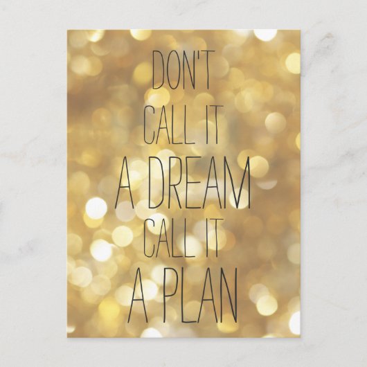Noem het een plan - het Gouden Inspirerend Citaat Briefkaart (Voorkant)