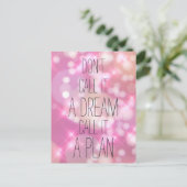 Noem het een plan - Roze Inspirerend Citaat Briefkaart (Staand voorkant)