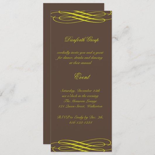 Noem je Event Chocolate met Golden Ribbons Kaart (Voorkant / Achterkant)