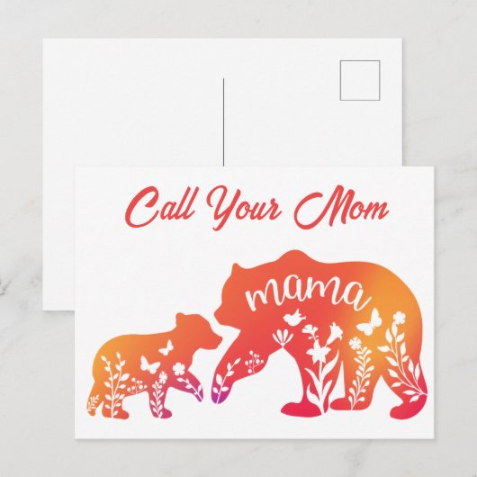Noem je moeder mama Beer Briefkaart (Voorkant / Achterkant)