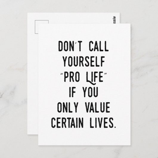 Noem je zelf geen pro-leven als... briefkaart (Voorkant / Achterkant)