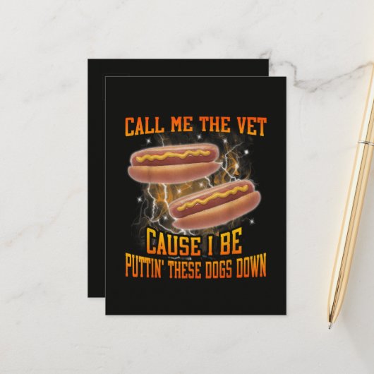 Noem Me De Dierenarts Omdat Ik Grappig Hard Heet H Aankondigingskaart (Voorkant / Achterkant in situ)