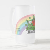 Noem me een geluksvogel Ierse kabouter St. Patrick Matglas Bierpul (Voorkant links)