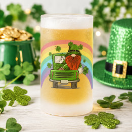 Noem me een geluksvogel Ierse kabouter St. Patrick Matglas Bierpul