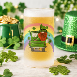 Noem me een geluksvogel Ierse kabouter St. Patrick Matglas Bierpul