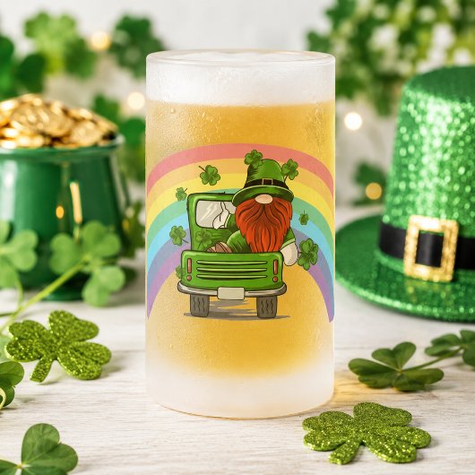 Noem me een geluksvogel Ierse kabouter St. Patrick Matglas Bierpul
