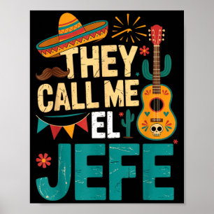 Noem me el jefe gitaar cinco de mayo muziekmannen poster