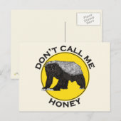 Noem me geen honingbadass Honey Badger Yellow Art. Briefkaart (Voorkant / Achterkant)