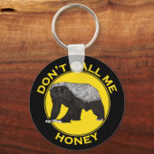 Noem me geen honingbadass Honey Badger Yellow Art. Sleutelhanger (Voorkant)