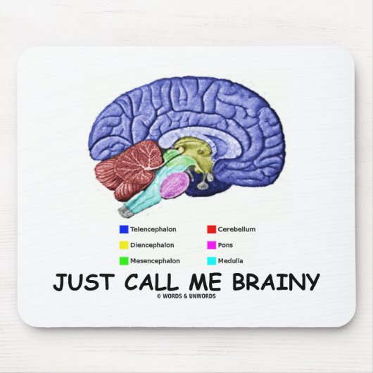 Noem me gewoon Brainy (Anatomical Brain Attitude) Muismat (Voorkant)