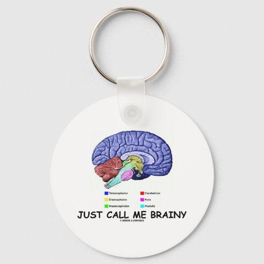 Noem me gewoon Brainy (Anatomical Brain Attitude) Sleutelhanger (Voorkant)
