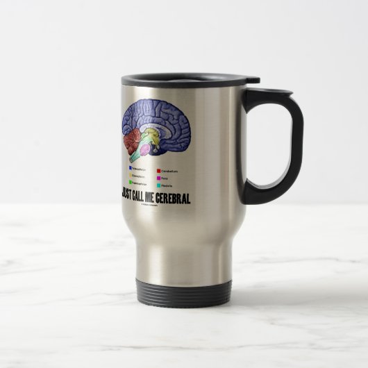 Noem me gewoon Cerebral (Humor van de hersenanatom Reisbeker (Rechts)