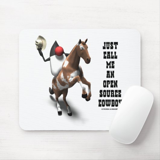 Noem me gewoon een open source cowboy (Duke Java) Muismat (Met muis)