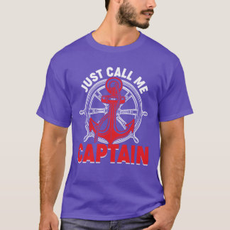 Noem me gewoon kapitein varen zeiler anker boot t-shirt