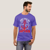 Noem me gewoon kapitein varen zeiler anker boot t-shirt (Voorkant volledig)