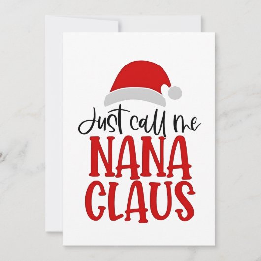 Noem me gewoon Nana Claus Kerstmoeder Kaart (Voorkant)
