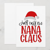 Noem me gewoon Nana Claus Kerstmoeder Kaart (Voorkant / Achterkant)