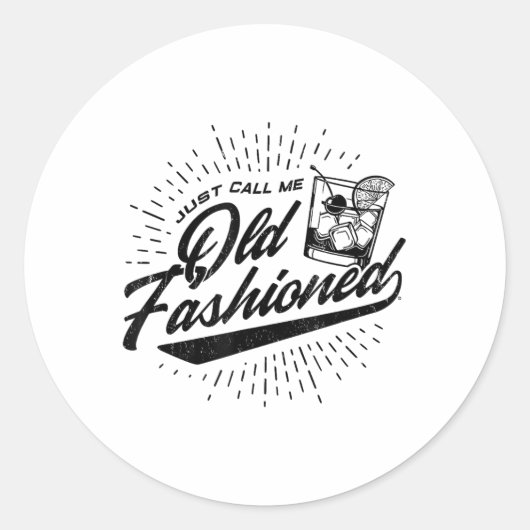Noem me gewoon ouderwets 1 ronde sticker (Voorkant)