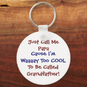 Noem me gewoon Papa Cool Grandfather Sleutelhanger (Voorkant)